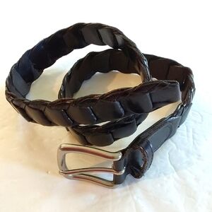 Women's Black Premium leather Unique Edgy Square Shaker Belt Sz.Small